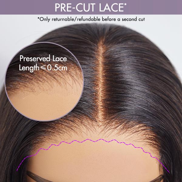 Hair Realistic Reddish Brown Kinky Straight Glueless 5x5 Closure Lace Wig for All Skin Tones