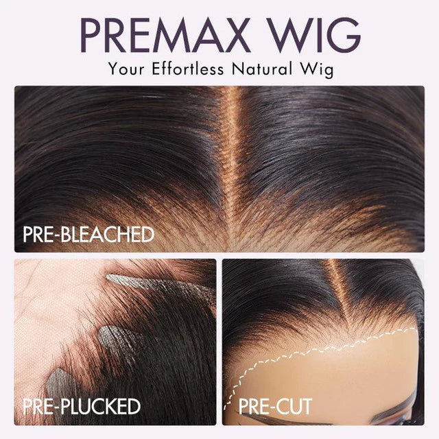 Silky Blunt Cut Glueless 2x6 / 5x5 Closure Lace Shoulder Length Bob Wig Pre Plucked & Bleached