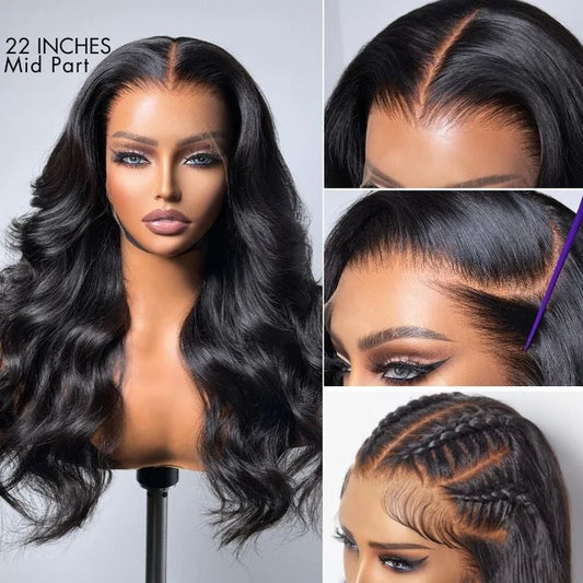 Nature Max Loose Body Wave Ear-to-ear Glueless 13x6 13x4 Frontal HD Lace C Part Wig