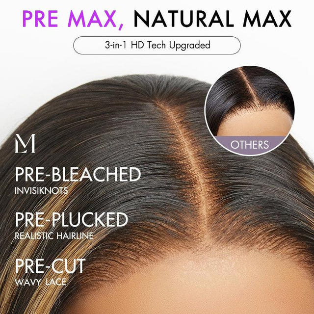 Ombre Blonde Highlight Silky Straight Glueless Ear-to-ear Lace Bob Wig 100% Human Hair Pre-Cut Lace