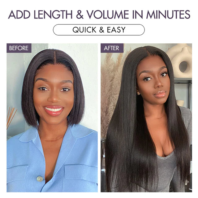Yaki Straight 100% Virgin Human Hair Bundles 1pc / 3pcs