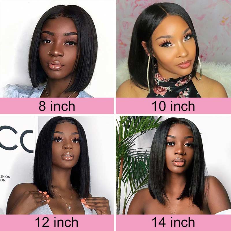 HAIR Bob Hair Wigs Straight 13*4 Lace Front Wigs 100% Human Virgin Hair Wigs
